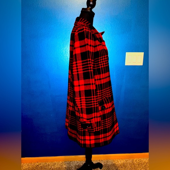 Anne Klein Red and Black Pea Coat - Picture 3 of 6